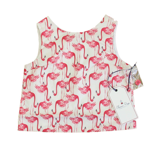 Classic Prep Girls Frolic Flamingos Blouse Size: 2-5T