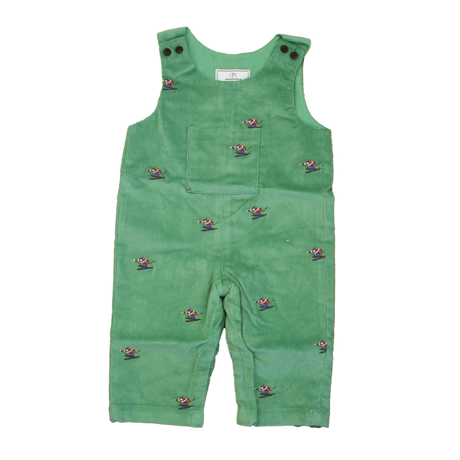 Classic Prep Boys Frosty Spruce w/Skier Romper Size: 6-9 Months Frosty Spruce w/Skier