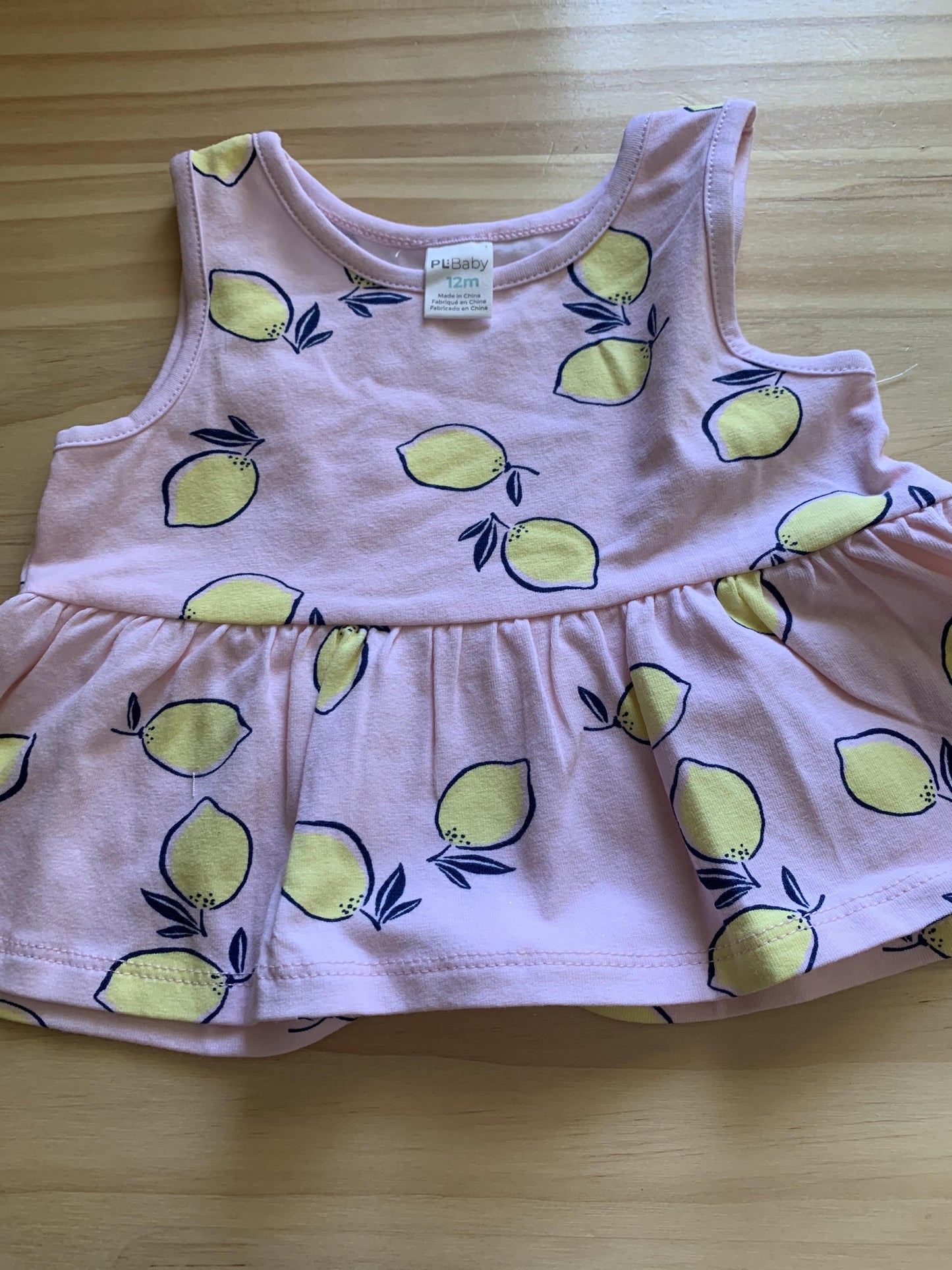 PL Baby Girls Fruit | pink Button Down Short Sleeve Size: 12M Fruit | pink