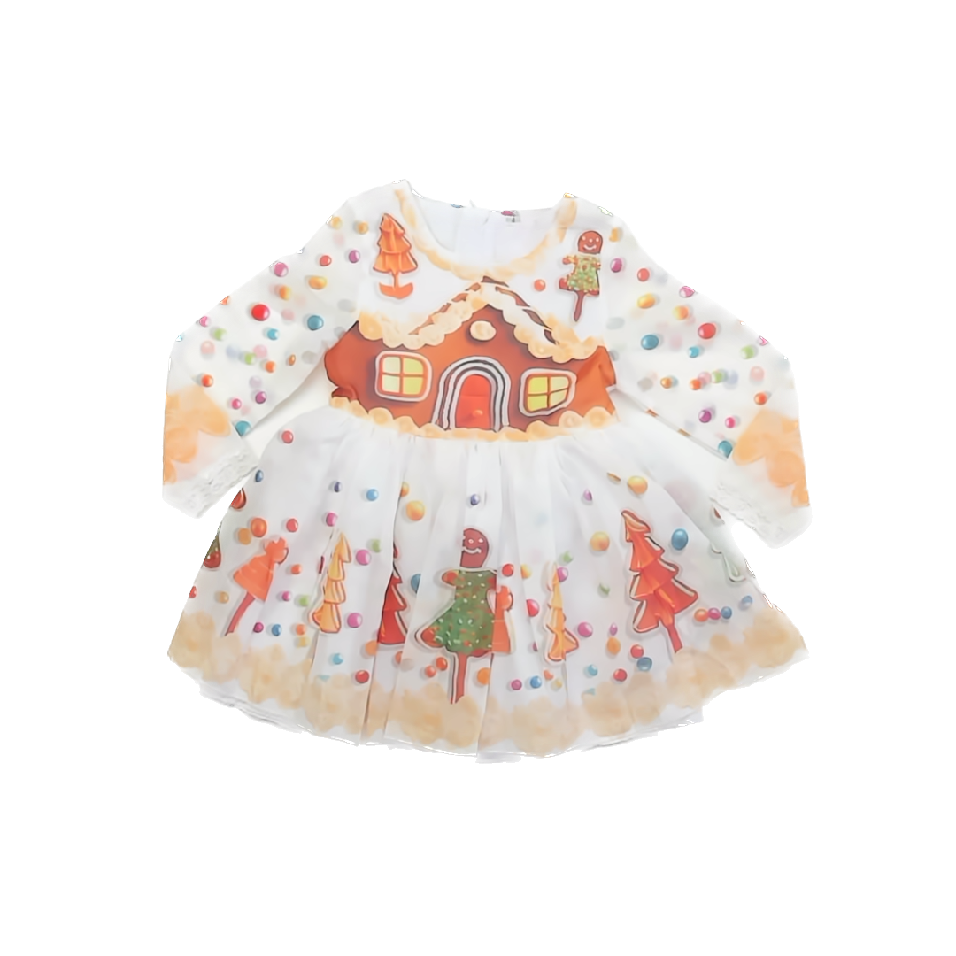 Unknown Girls Gingerbread House Dress Size: 4T Gingerbread House