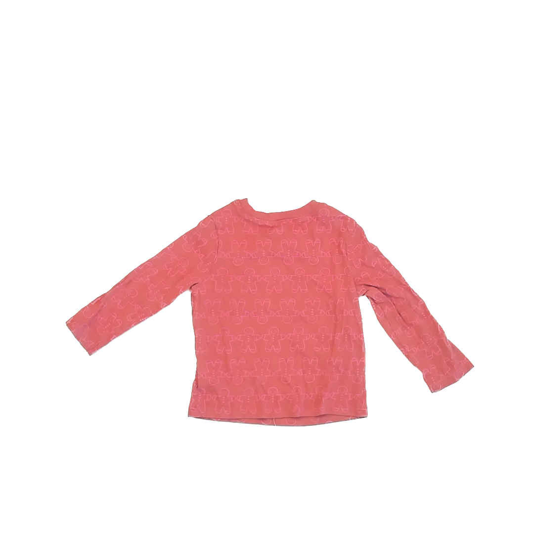 Old Navy Girls Gingerbread | Pink Long Sleeve T-Shirt Size: 2T Gingerbread | Pink