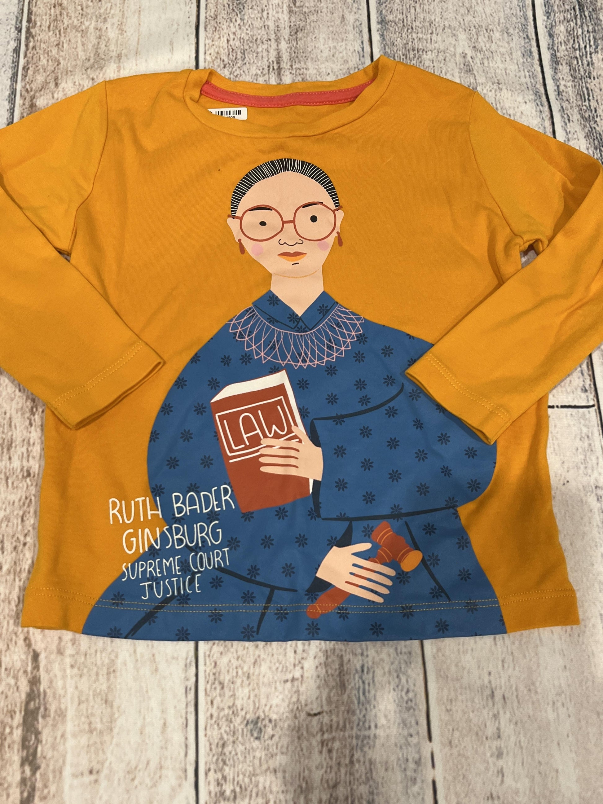 Piccolina Girls Gold | Graphic Long Sleeve Shirt Size: 2T Gold | Graphic