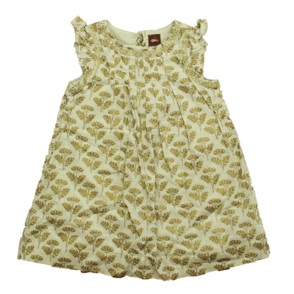 Tea Girls Gold | Ivory Dress Size: 18-24 Months Gold | Ivory