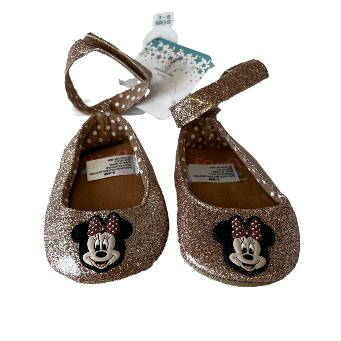 Disney Girls Gold Minnie Shoes Size: 3-6 Months Gold Minnie