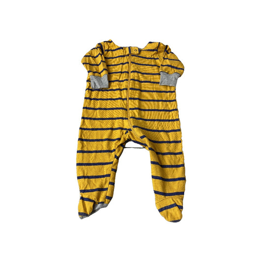 Gerber Boys Gold | Navy Blue | Stripe Pajamas Size: 0-3 months Gold | Navy Blue | Stripe