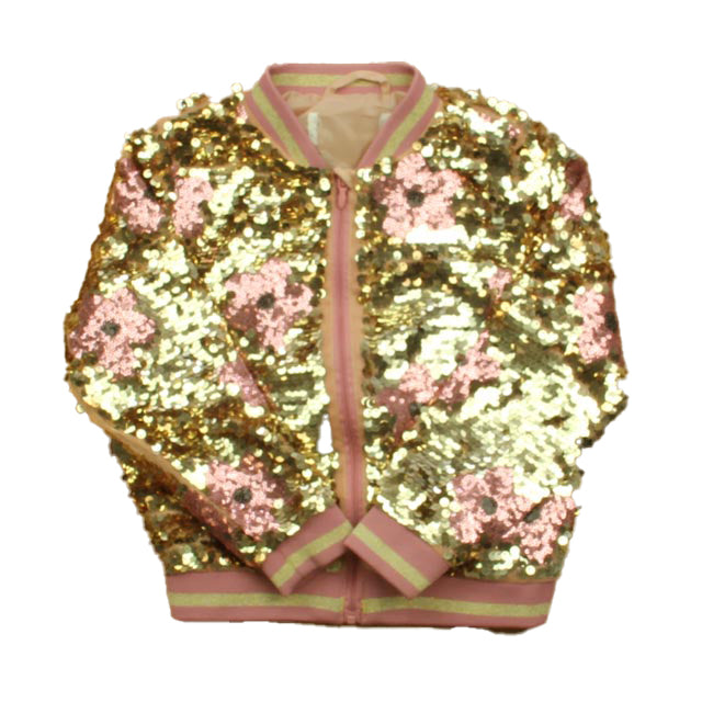 H&M Girls Gold | Pink Sequins Jacket Size: 4T