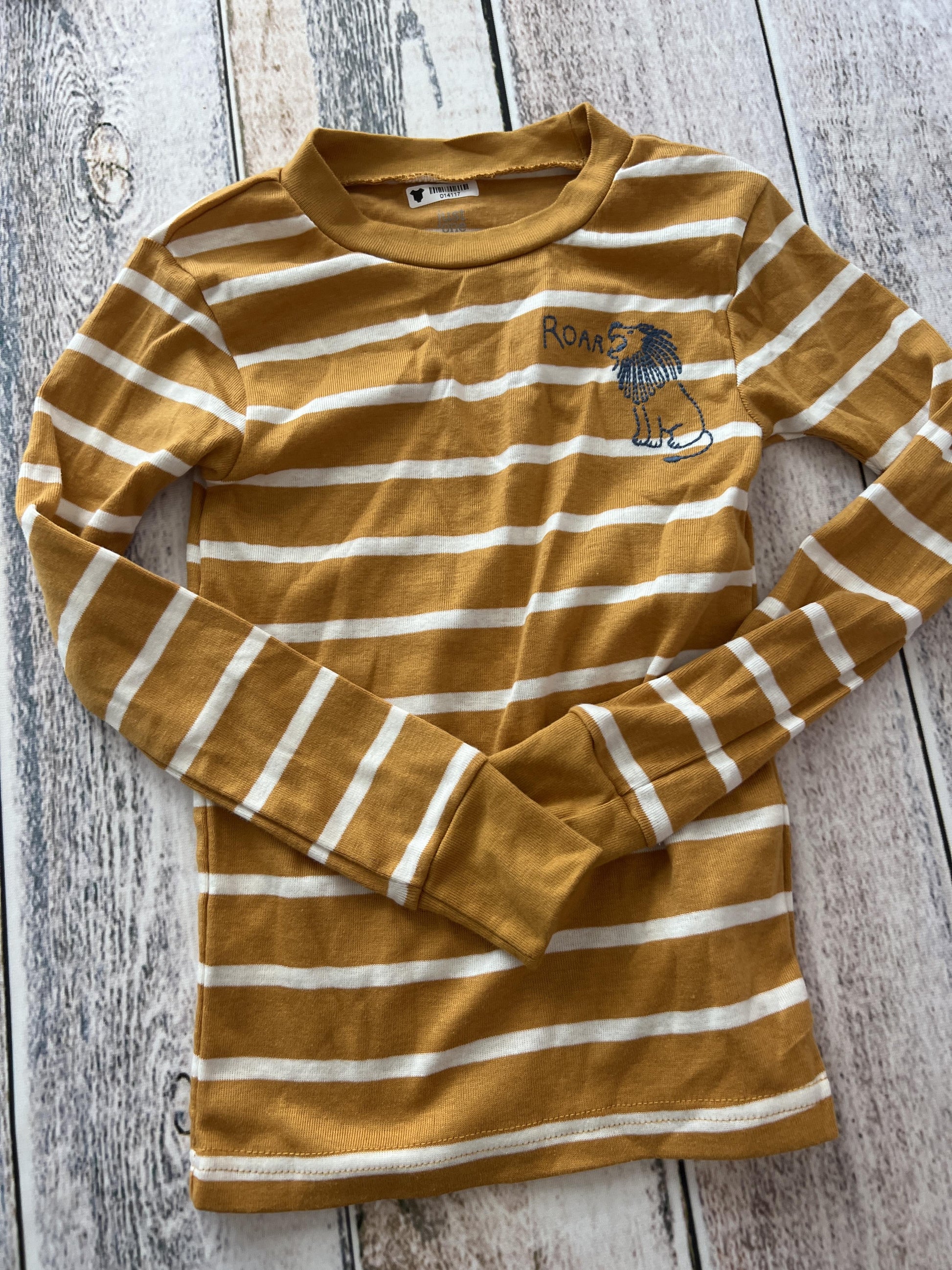 Just Born Boys Gold | Stripe Pajamas Size: 4T Gold | Stripe