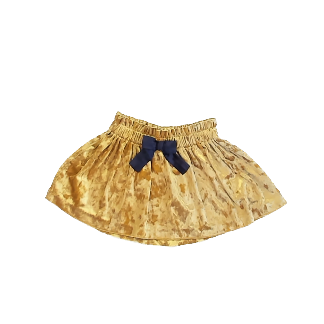 Genuine Kids Girls Gold Velvet Skirt Size: 12 Months Gold Velvet