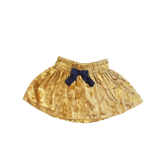 Genuine Kids Girls Gold Velvet Skirt Size: 12 Months Gold Velvet