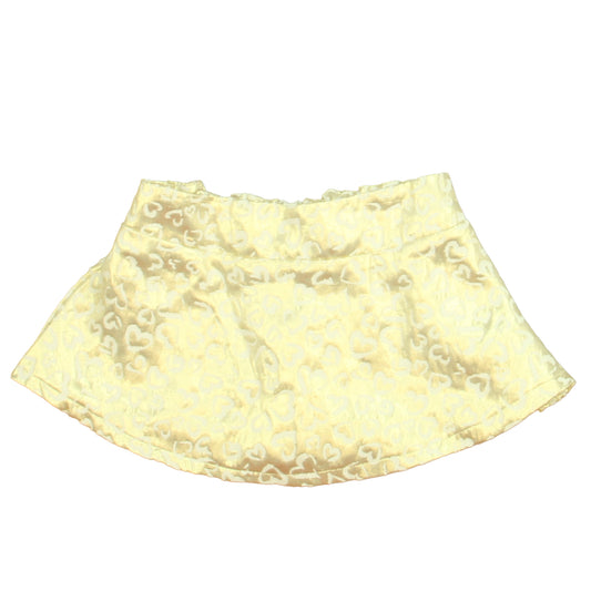Betsey Johnson Girls Gold | White Hearts Skirt Size: 3T