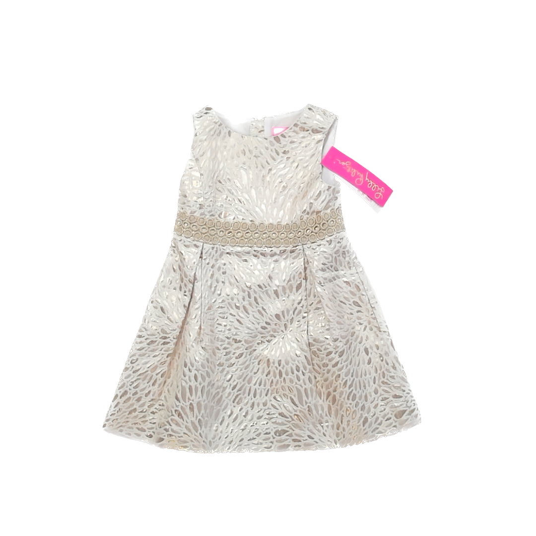 Lilly Pulitzer Girls Gold Special Occasion Dress Size: 4T Gold