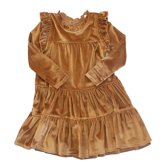 Pink Chicken Girls Gold Dress Size: 5T Gold