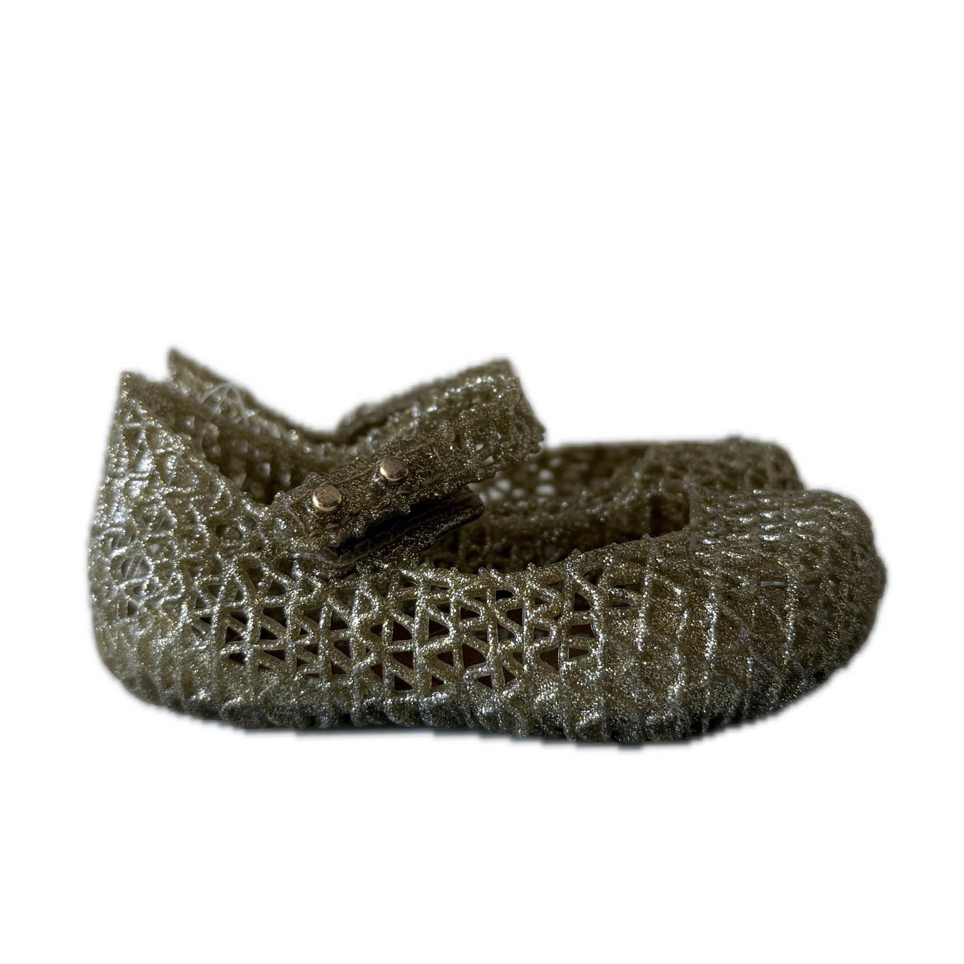 Mini Melissa Girls Gold Shoes Size: 5 Toddler Gold