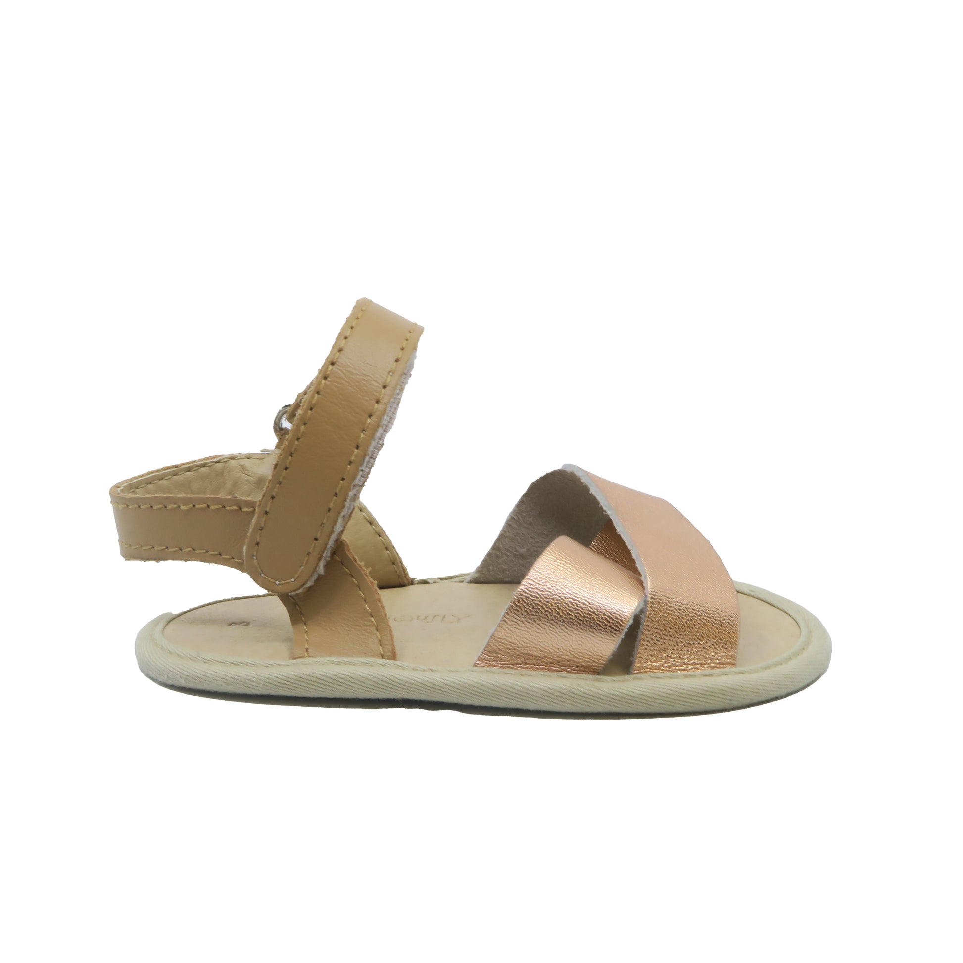 Consciously Girls Gold Sandals Size: 3 Toddler Gold