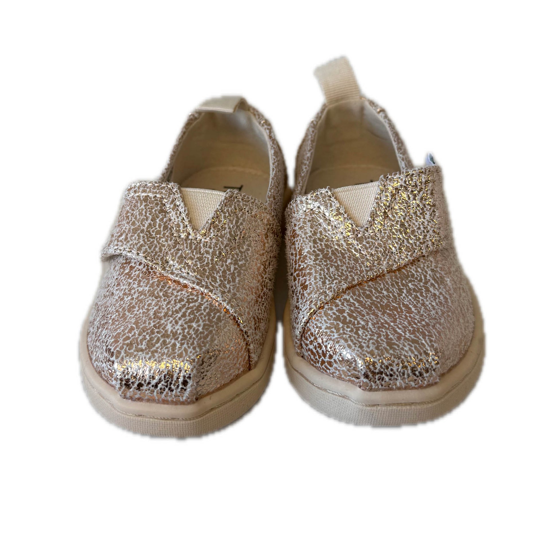 Toms Girls Gold Shoes Size: 5 Toddler Gold