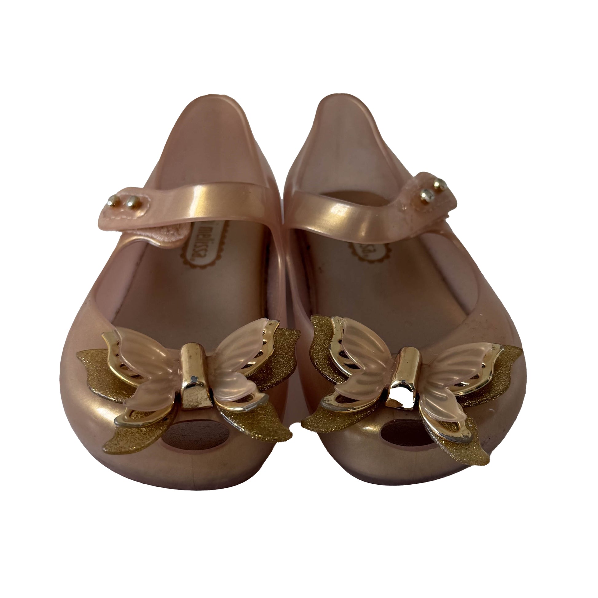 Mini Melissa Girls Gold Shoes Size: 6 Toddler Gold