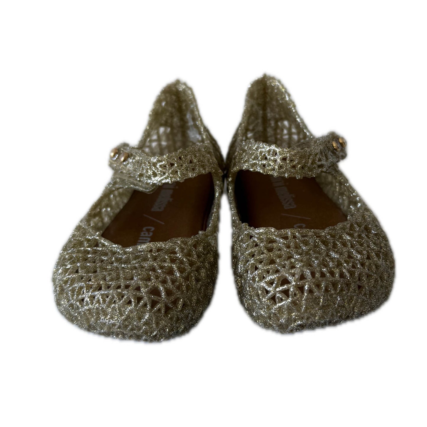Mini Melissa Girls Gold Shoes Size: 5 Toddler Gold