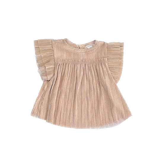 Crewcuts Girls Gold Short Sleeve Shirt Size: 3T Gold