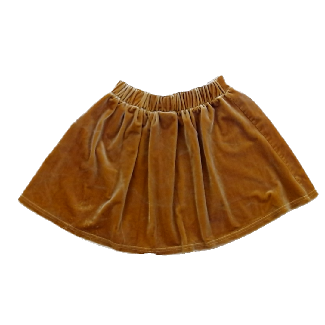 Rockets Of Awesome Girls Golden Amber Velvet Skirt Size: 8 Years Golden Amber Velvet