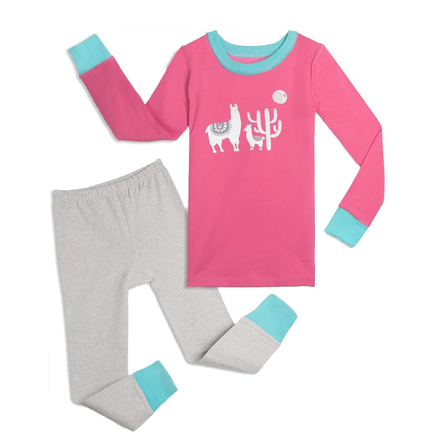 Mightly Girls Goodnite Llamas 2-piece Pajamas Size: 2-5T Goodnite Llamas