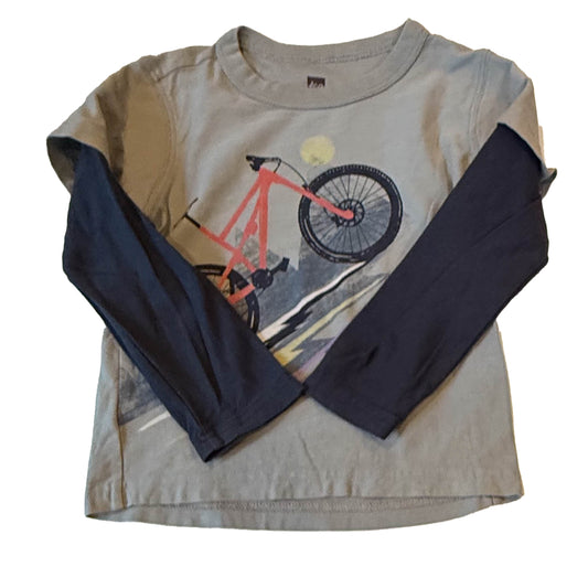 Tea Collection Boys Gray Bicycle Long Sleeve T-Shirt Size: 2T Gray Bicycle