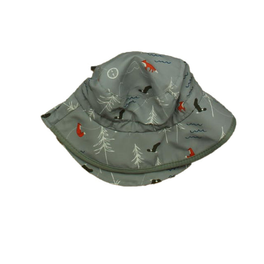 Jan & Jul Boys Gray Birds Sun Hat Size: 0-6 Months