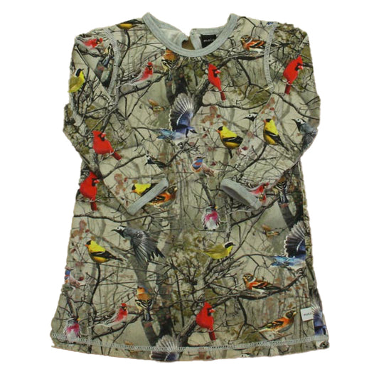 Molo Girls Gray Birds Dress Size: 18 Months Gray Birds