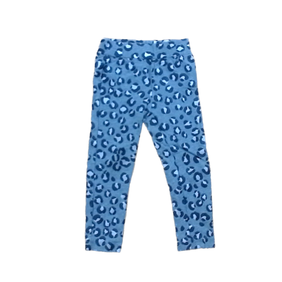 Rockets Of Awesome Girls Gray| Black and Silver Leopard Print Pants Size: 2T - 3T Gray| Black and Silver Leopard Print