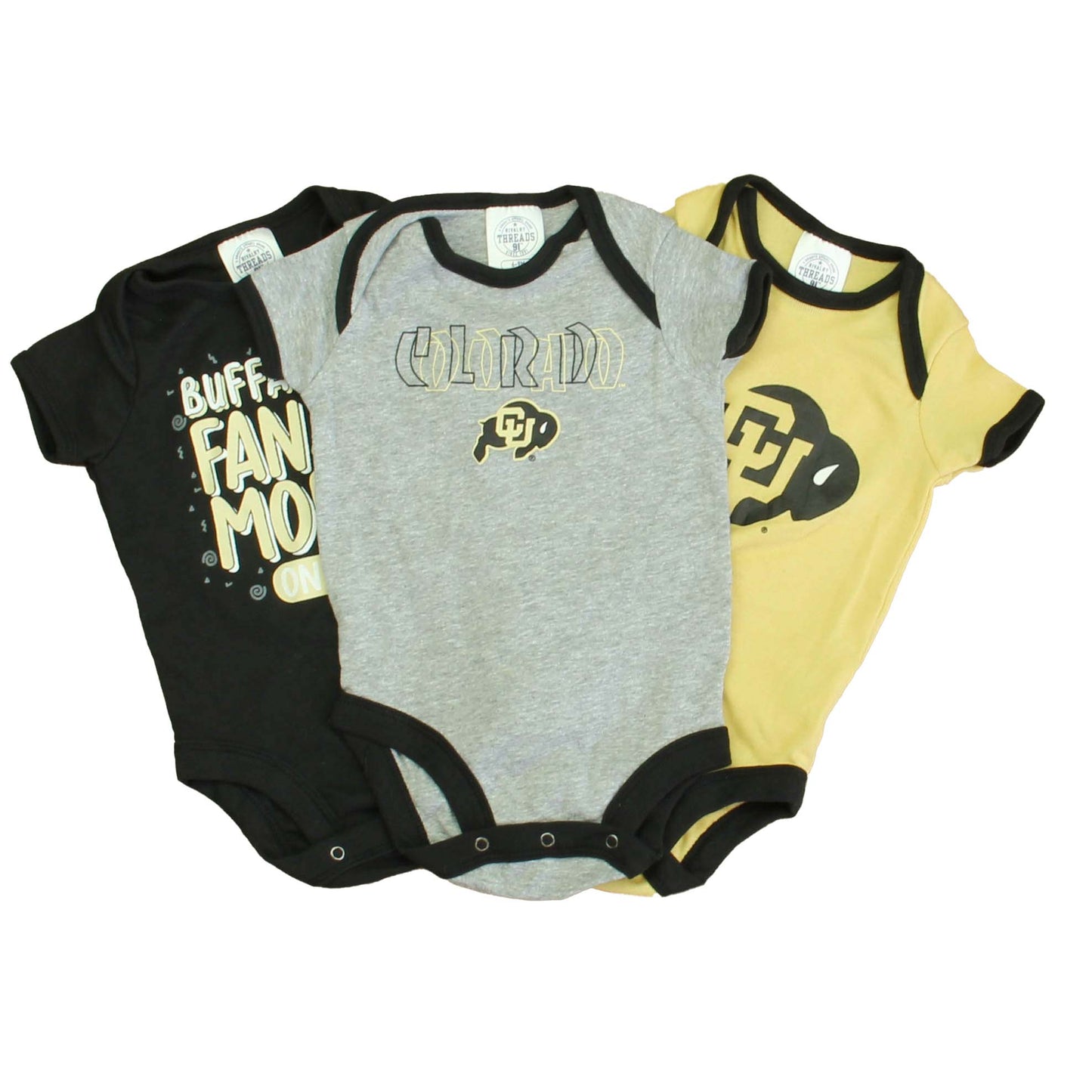 Rivalry Threads Boys Gray | Black Colorado University Onesie Size: 6-9 Months Gray | Black Colorado University