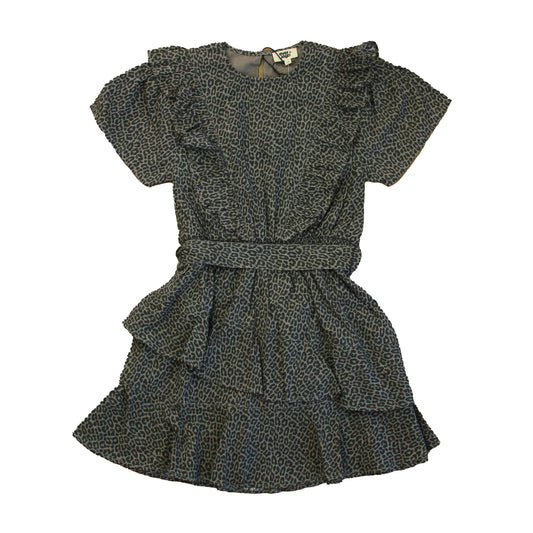 Ever After Girls Gray | Black Leopard Dress Size: 10 Years