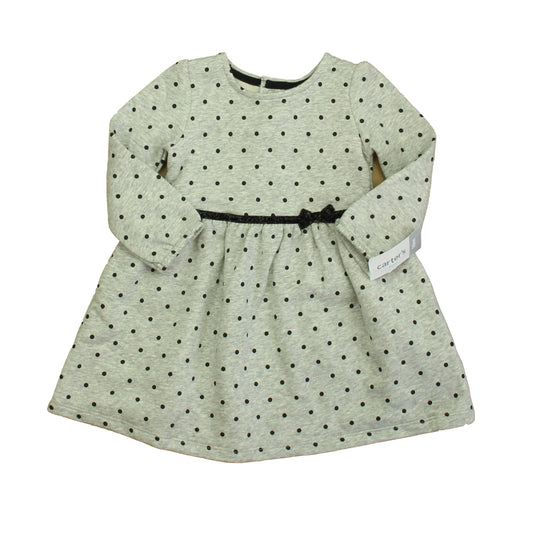 Carter's Girls Gray | Black Polka Dots Dress Size: 18 Months