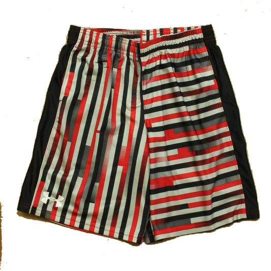 Under Armour Boys Gray | Black | Red Stripe Athletic Shorts Size: 14-16 Years