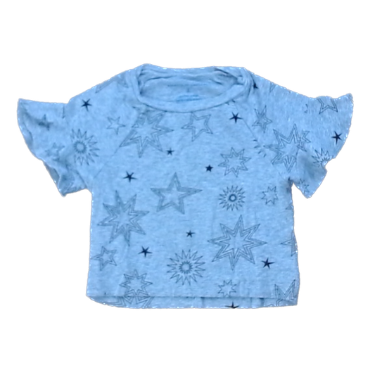 Rockets Of Awesome Girls Gray | Black Stars Short Sleeve Shirt Size: 2T Gray | Black Stars