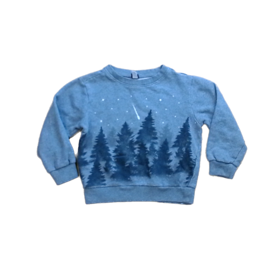 Tea Collection Unisex Gray | Black Trees and Stars Sweater Size: 4-14 Years Gray | Black Trees and Stars