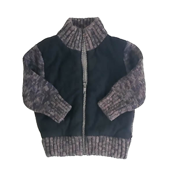 Cat & Jack Boys Gray | Black Cardigan Size: 12 Months Gray | Black