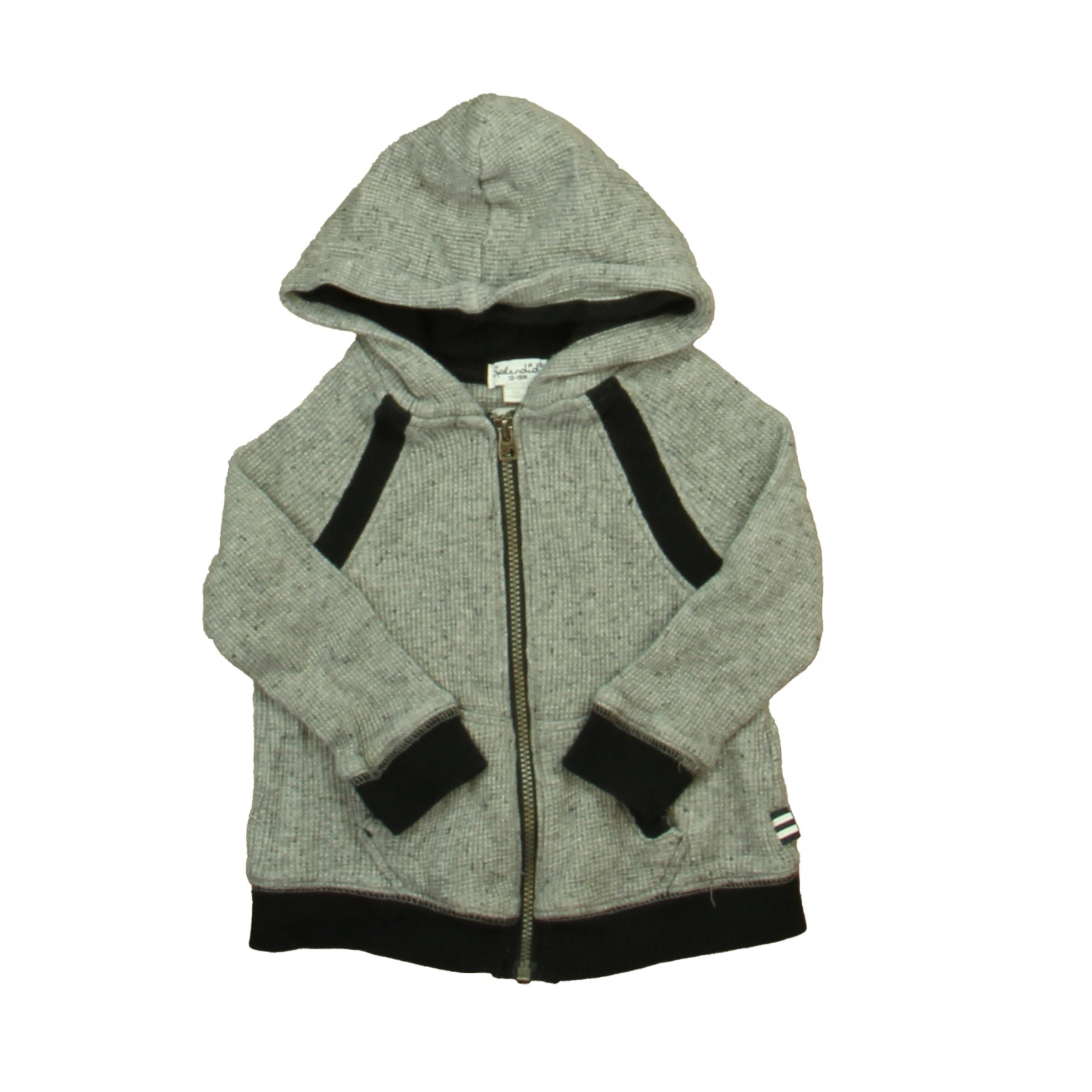 Splendid Boys Gray | Black Hoodie Size: 12-18 Months Gray | Black
