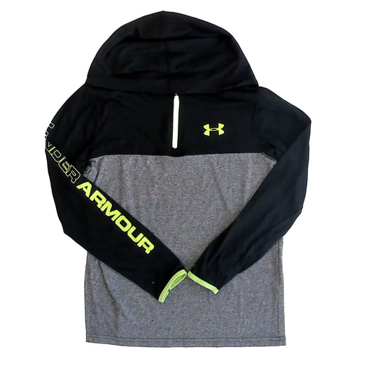 Under Armour Boys Gray | Black Athletic Top Size: 10-12 Years Gray | Black