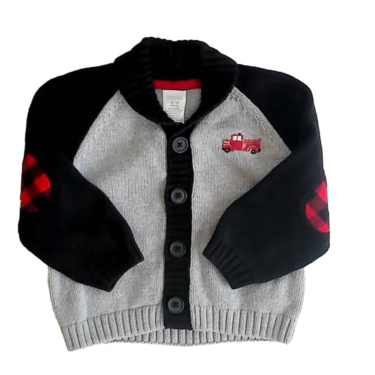 Gymboree Boys Gray | Black Cardigan Size: 12-18 Months Gray | Black