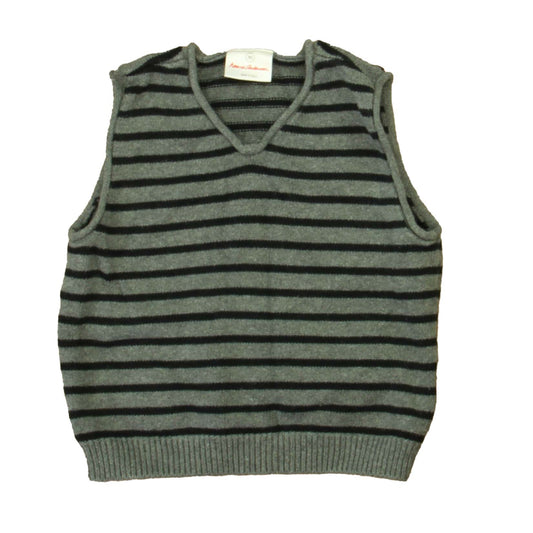 Hanna Andersson Boys Gray | Black Sweater Vest Size: 3T