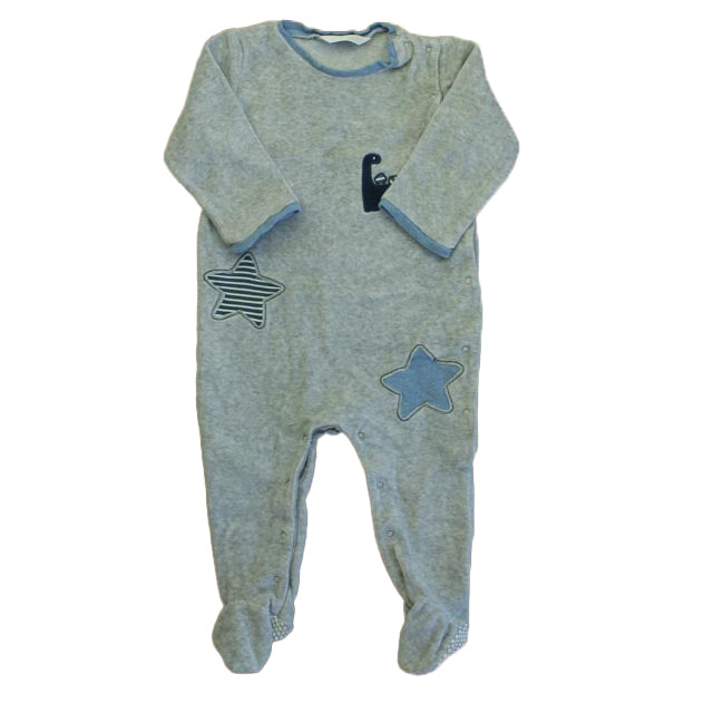 Mayoral Boys Gray | Blue Dinosaur Long Sleeve Outfit Size: 12 Months