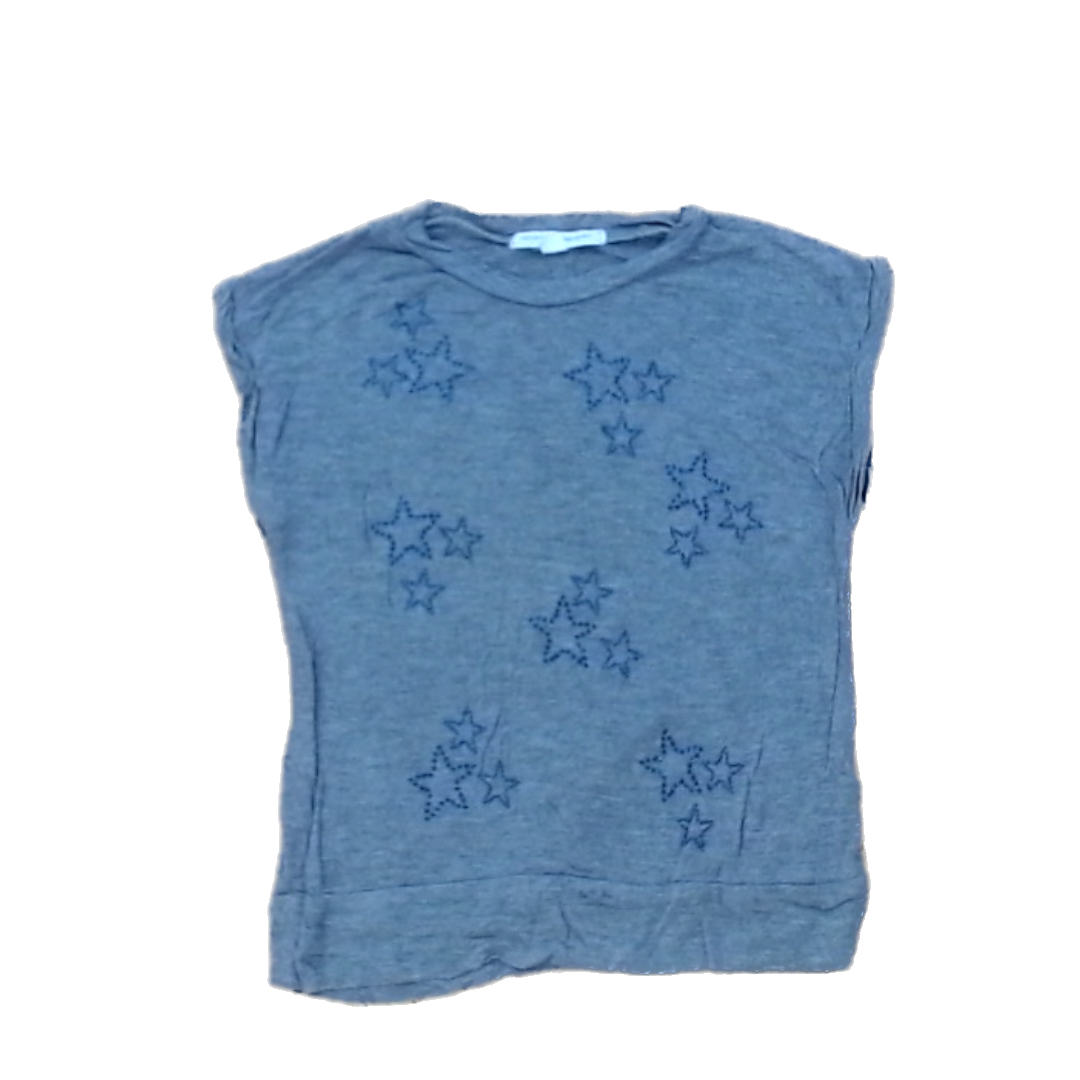 Rockets Of Awesome Girls Gray | Blue Gem Stars Short Sleeve Shirt Size: 6 - 7 Years Gray | Blue Gem Stars