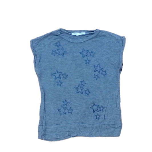 Rockets Of Awesome Girls Gray | Blue Gem Stars Short Sleeve Shirt Size: 6 - 7 Years Gray | Blue Gem Stars
