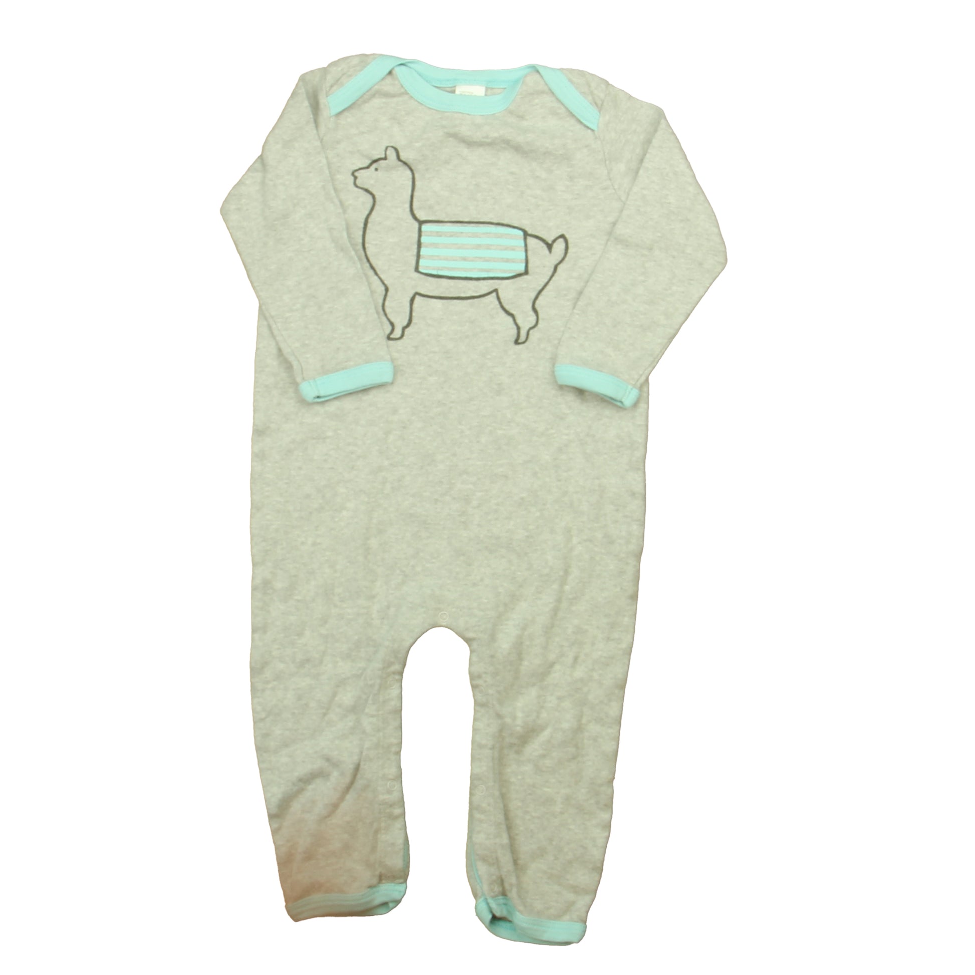 Nordstrom Boys Gray | Blue LLama Long Sleeve Outfit Size: 9 Months Gray | Blue LLama