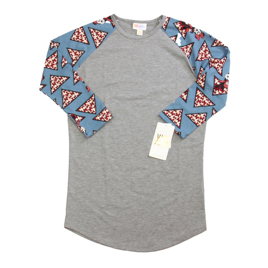 Lula roe Girls Gray | Blue | Minnie Long Sleeve T-Shirt Size: Junior XXS Gray | Blue | Minnie