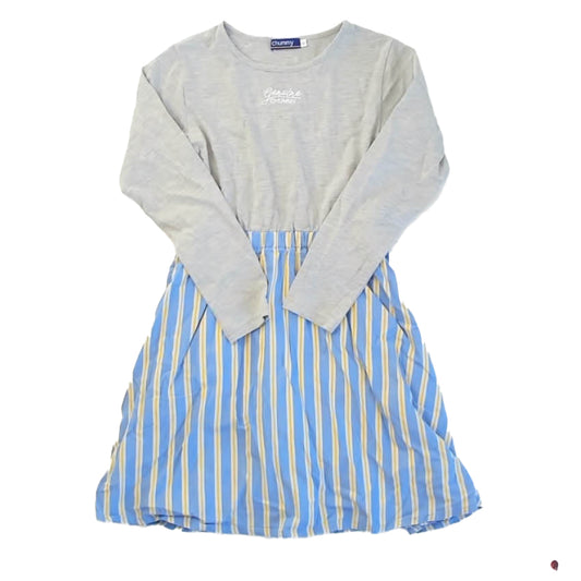 Chummy Girls Gray | Blue Stripe Dress Size: 8 Years Gray | Blue Stripe