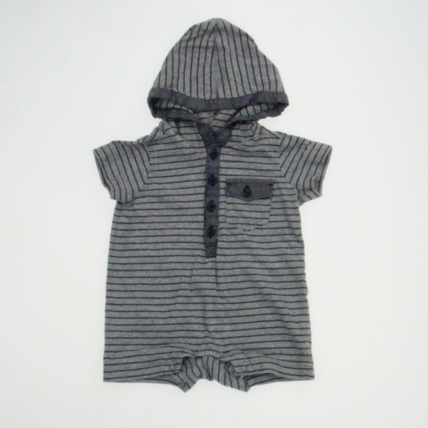 Tea Boys Gray | Blue | Stripes Romper Size: 3-6 Months