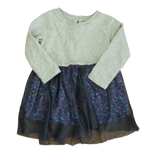 Tea Girls Gray | Blue Dress Size: 9-12 Months