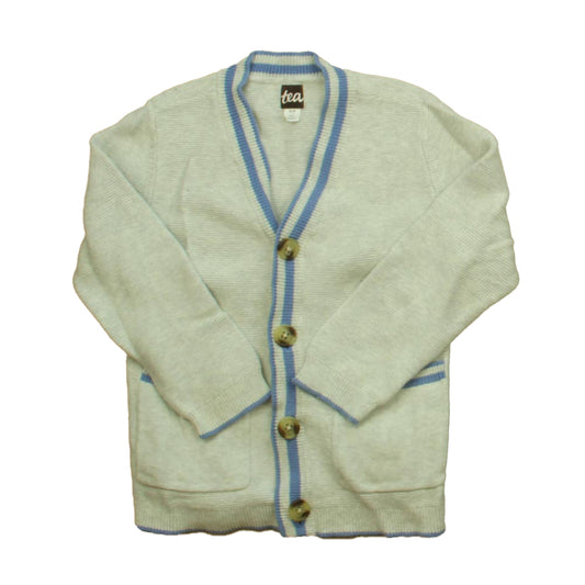 Tea Collection Boys Gray | Blue Cardigan Size: 4-5T Gray | Blue