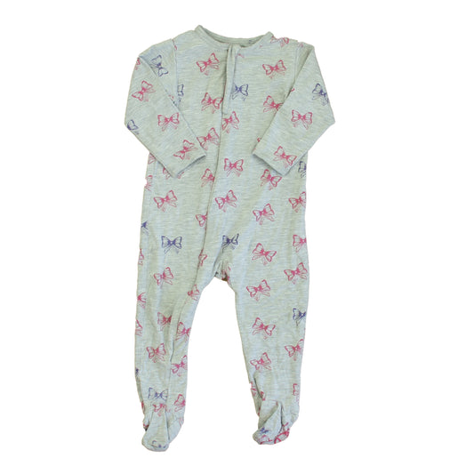 Egg Girls Gray Bows Long Sleeve Outfit Size: 12 Months Gray Bows
