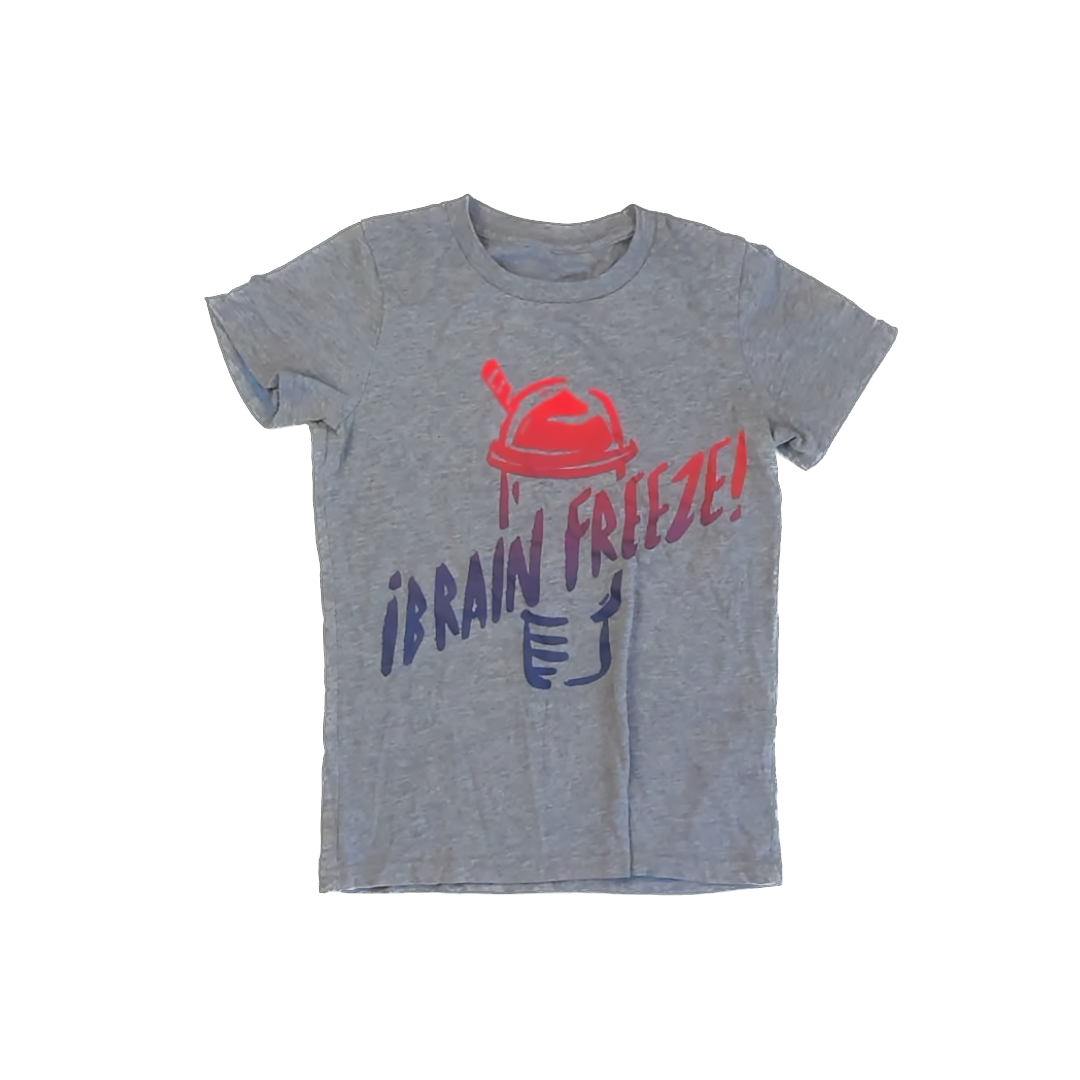 Rockets Of Awesome Boys Gray "Brain Freeze" T-Shirt Size: 12 Years Gray "Brain Freeze"